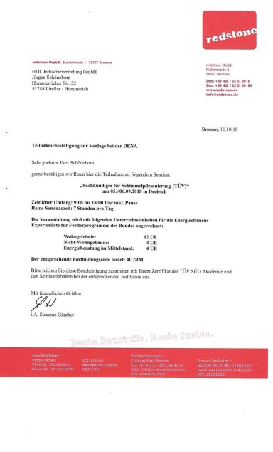 Zertifikat Jürgen Schöneborn